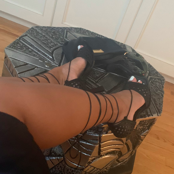 Ellery Laser-cut Leather Sandals - Picture 1 of 2